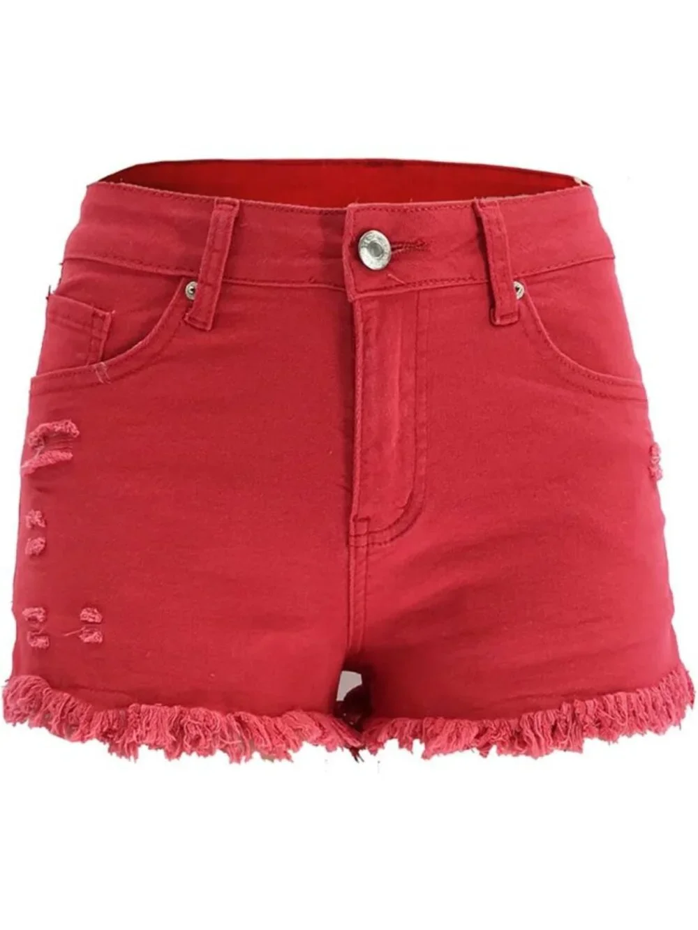 High-Waisted Ripped Denim Jean Shorts for Women - Summer Casual Style